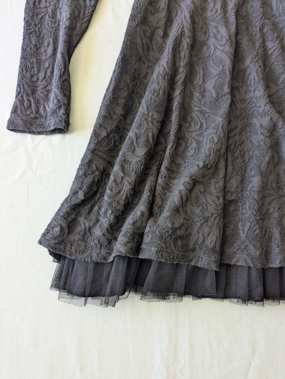 Free People Y2K Long Sleeve Lace Dress With Tulle Skirt Detail - Picture 3 of 13